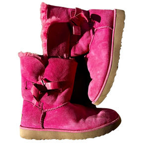 ugg hot pink short bow boots